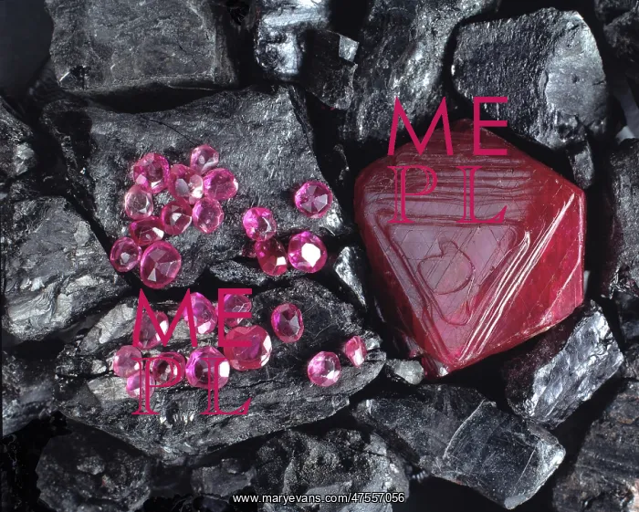 : Corundum variety ruby; crystal and gems : Corundum variety ruby; crystal and gems