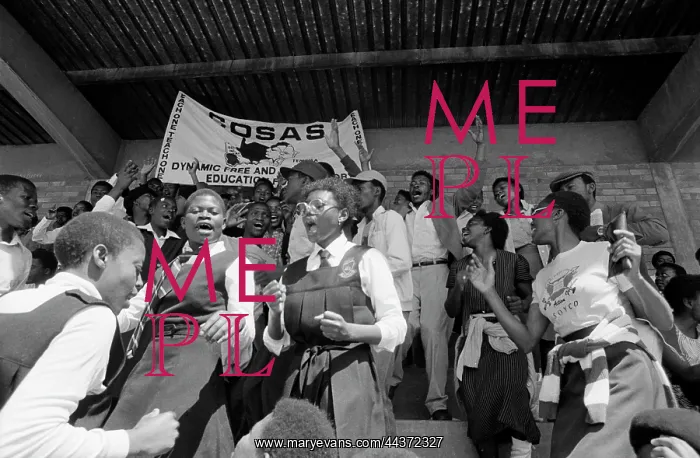 : COSAS banner and students at a mass funeral after four : COSAS banner and students at a mass funeral after four