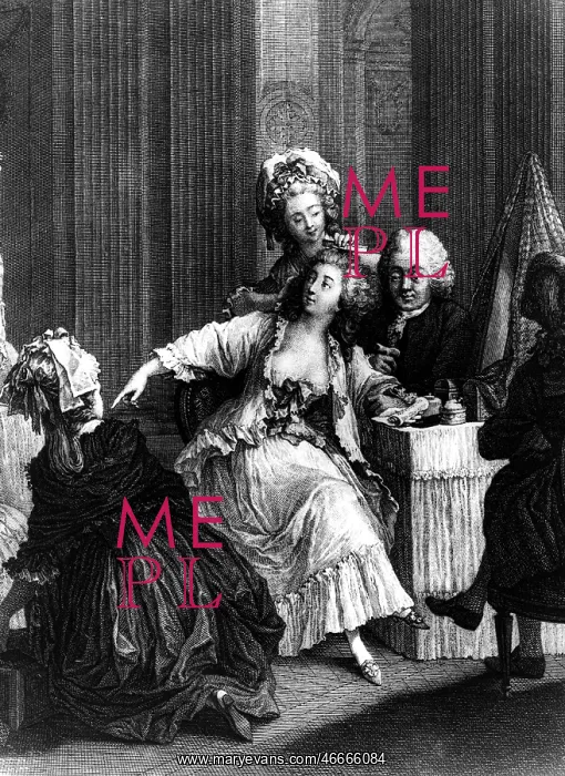 : cosmetics, servants making hair of a lady of : cosmetics, servants making hair of a lady of