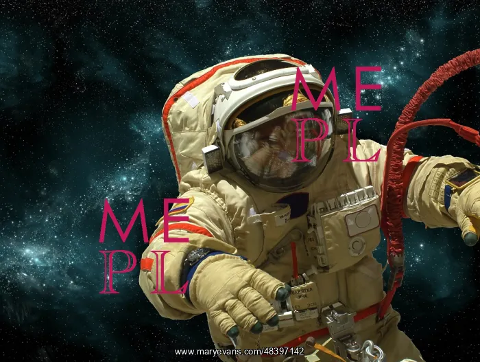 : A cosmonaut against a background of stars : A cosmonaut against a background of stars
