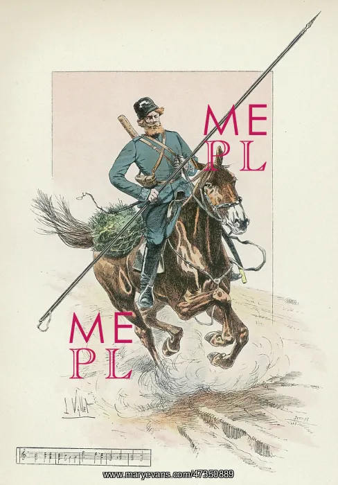  : COSSACK. A Cossack at full gallop, managing a very long lance