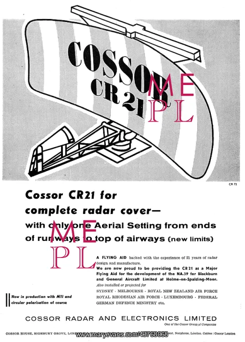 : Cossor CR 21 Radar 1958 : Cossor CR 21 Radar 1958