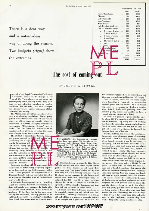 : The Cost of Coming Out - 1958 Season : The Cost of Coming Out - 1958 Season