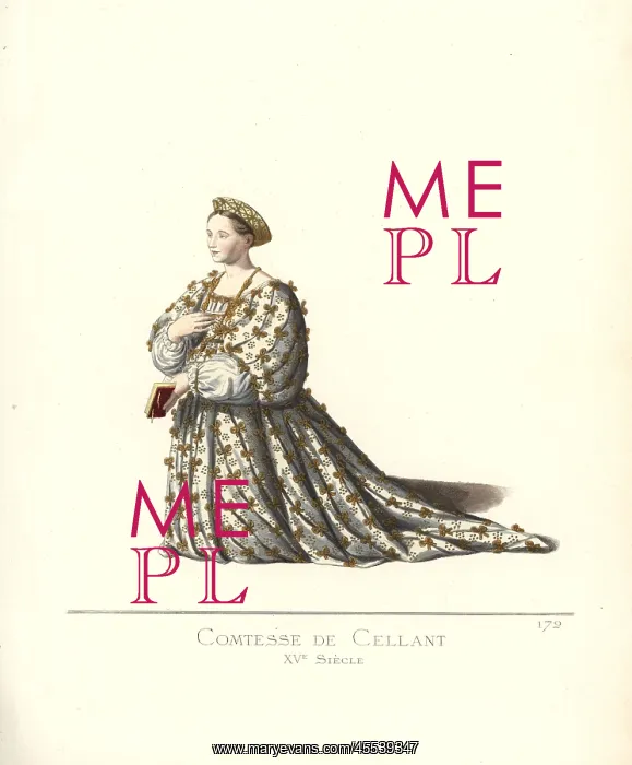 : Costume of Bianca Maria, Countess of Cellant, 15th century : Costume of Bianca Maria, Countess of Cellant, 15th century