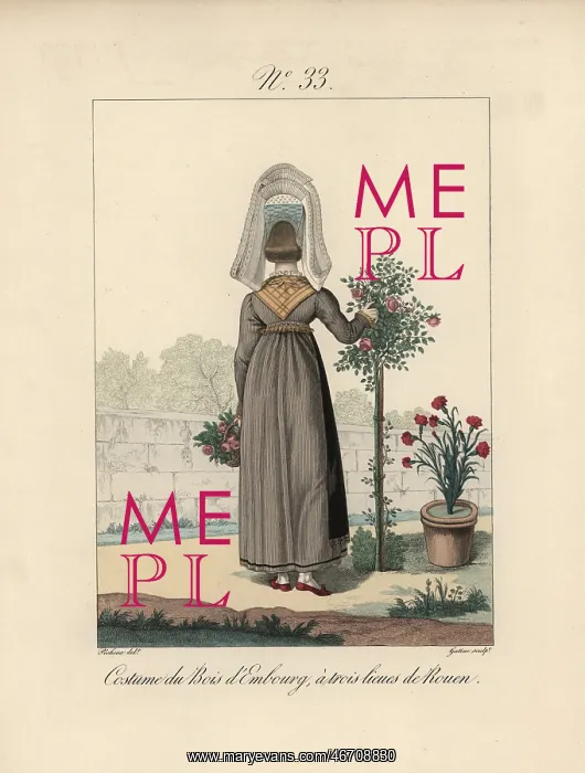 : Costume of Bois d'Embourg Rear view of the : Costume of Bois d'Embourg Rear view of the