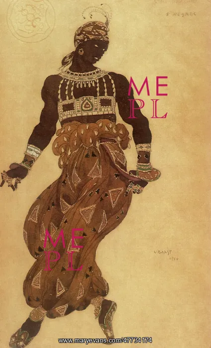: Costume design by Bakst for Dancer in Scheherazade : Costume design by Bakst for Dancer in Scheherazade