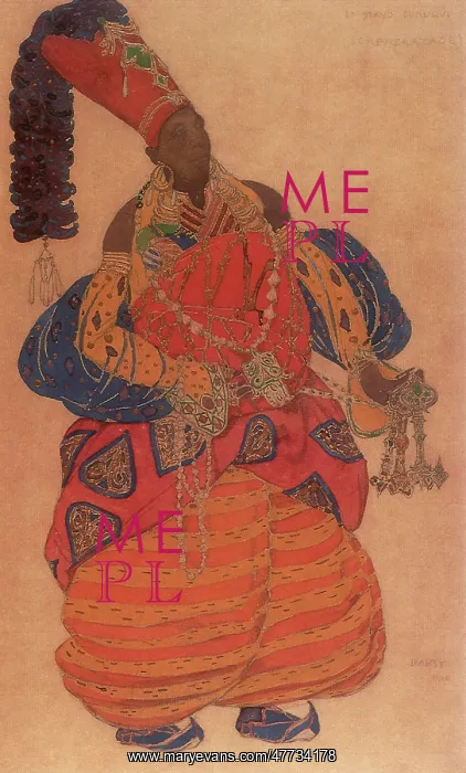 : Costume design by Bakst, Grand Eunuch in Scheherazade : Costume design by Bakst, Grand Eunuch in Scheherazade