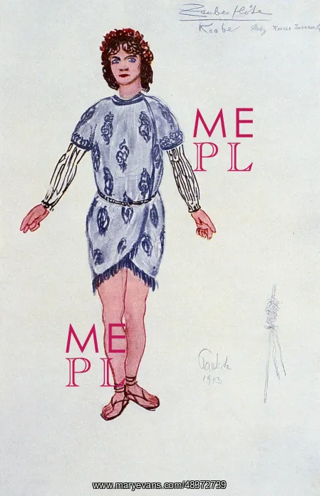 : Costume design for one of the Three Youths or : Costume design for one of the Three Youths or
