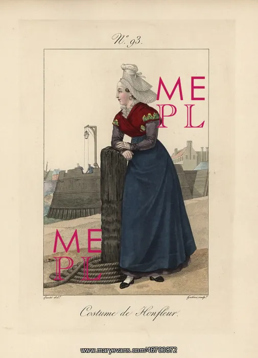 : Costume of Honfleur The bonnet is poorly set : Costume of Honfleur The bonnet is poorly set