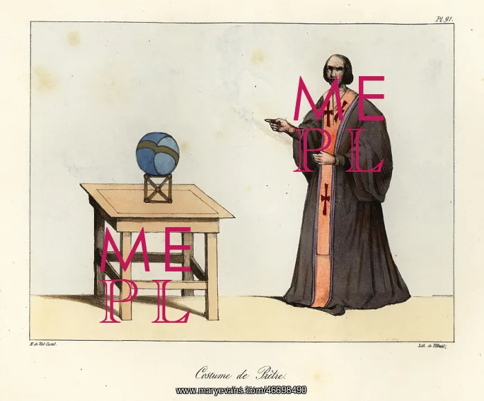 : Costume of a Medieval priest, 9th century : Costume of a Medieval priest, 9th century