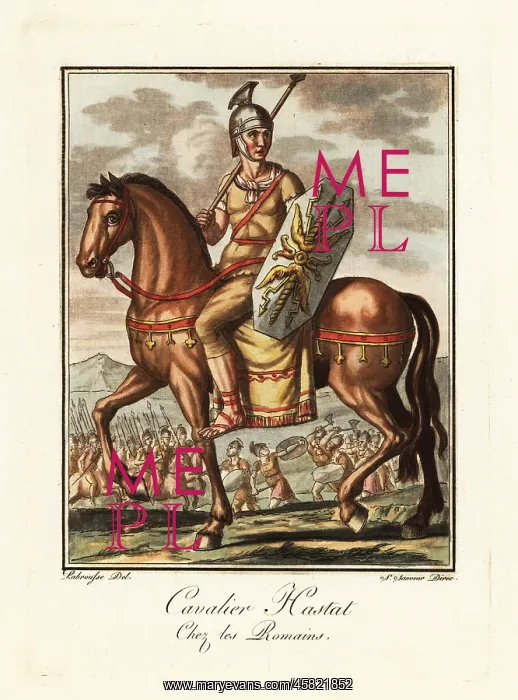 : Costume of a mounted lancer, ancient Rome : Costume of a mounted lancer, ancient Rome
