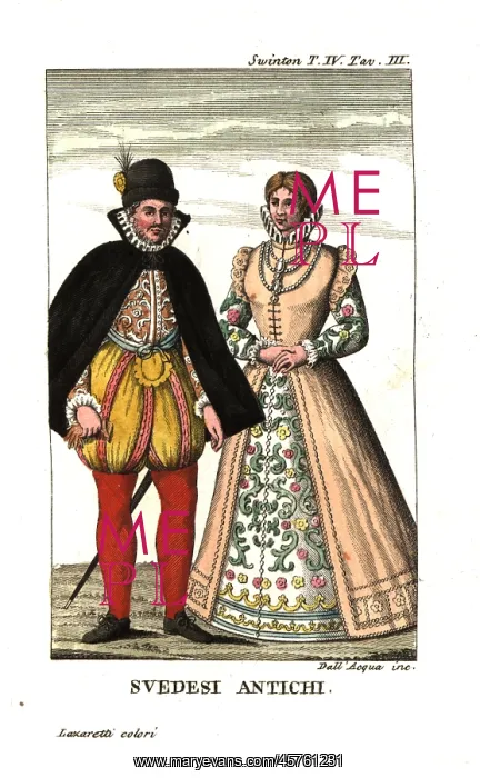 : Costume of the Swedes in the 16th century : Costume of the Swedes in the 16th century