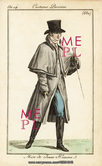 : Costume of a young dandy, Paris, 1805 : Costume of a young dandy, Paris, 1805