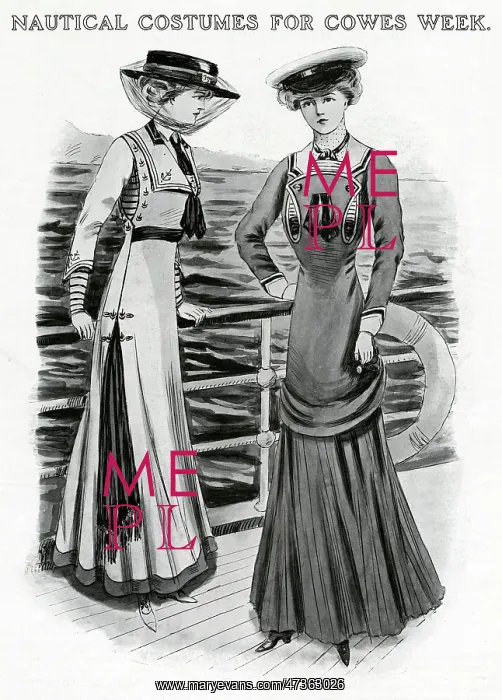 : Costumes for Cowes week 1909 : Costumes for Cowes week 1909