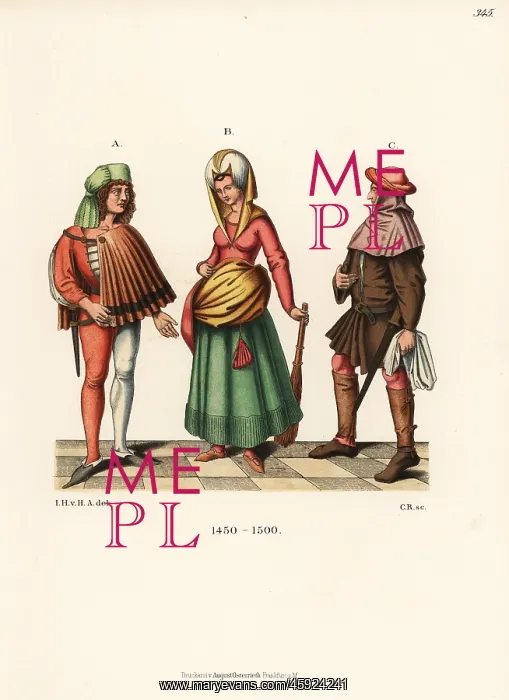 : Costumes of the late 15th century : Costumes of the late 15th century