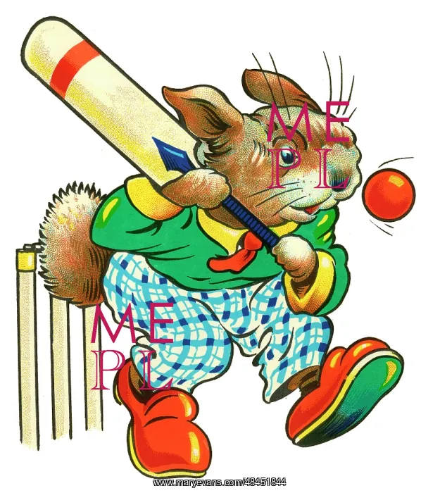 : Cot header design, Rabbit Cricketer : Cot header design, Rabbit Cricketer
