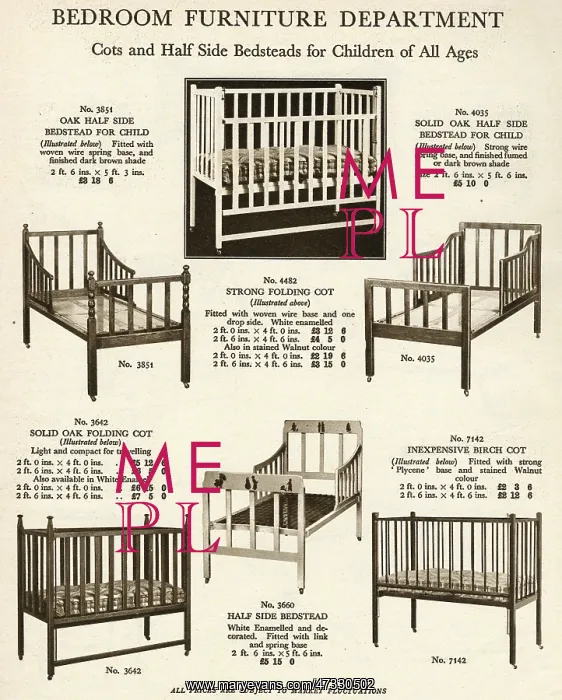  : Cots and Toddler Beds 1929
