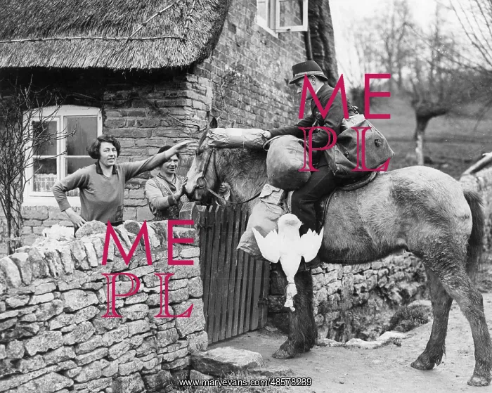  : Cotswolds postman delivering parcel, 1938