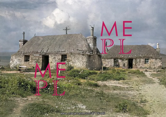 : Cottage buildings in remote landscape : Cottage buildings in remote landscape