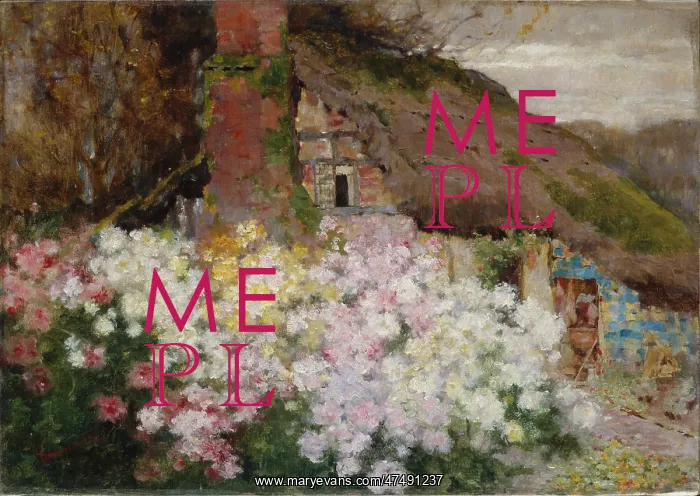 : Cottage with flowers : Cottage with flowers