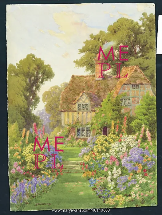 : Cottage & Garden Scene : Cottage & Garden Scene
