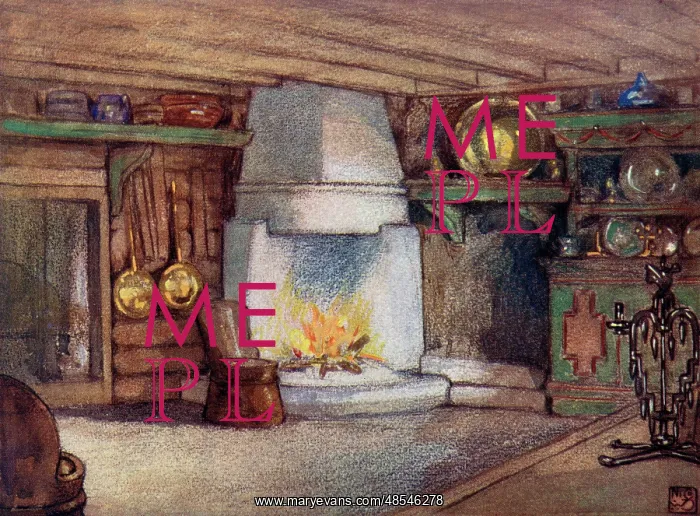 : A cottage interior, Telemarken : A cottage interior, Telemarken