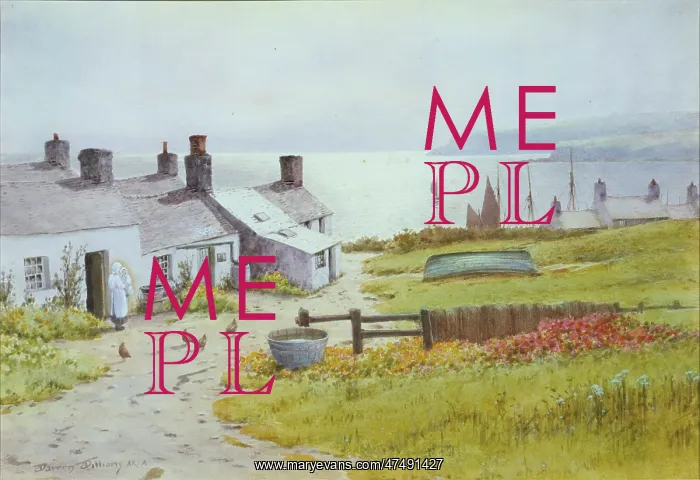 : Cottage scene at Moelfre, Anglesey : Cottage scene at Moelfre, Anglesey