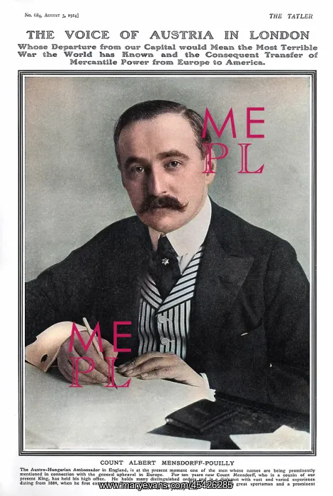 : Count Albert Mensdorff-Pouilly, Austro-Hungarian Ambassador : Count Albert Mensdorff-Pouilly, Austro-Hungarian Ambassador