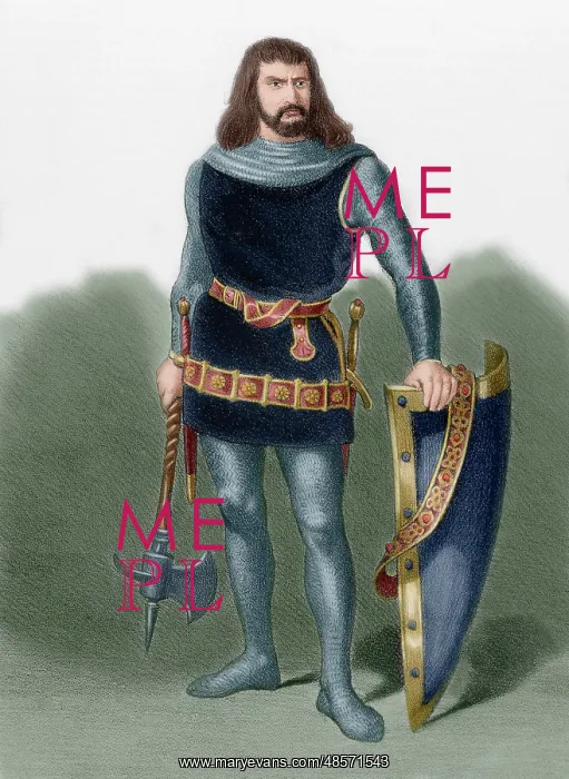 : Count Bera (d.844). Engraving. Colored