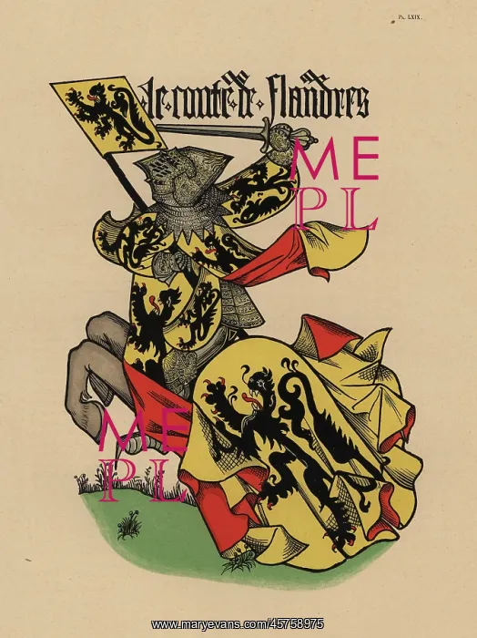 : Count of Flanders, Comte de Flandre, with standard : Count of Flanders, Comte de Flandre, with standard