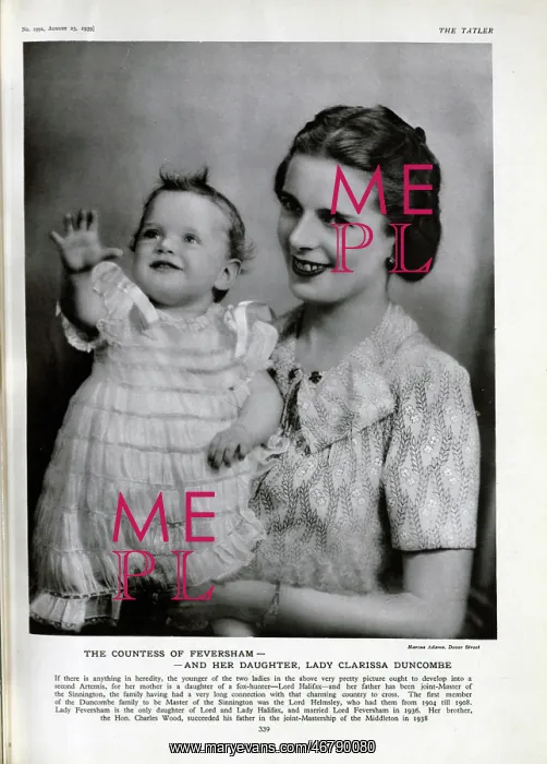 : Countess of Feversham and daughter : Countess of Feversham and daughter
