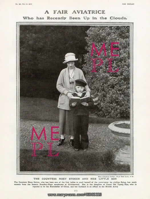 : Countess Hoey Stoker and her son : Countess Hoey Stoker and her son