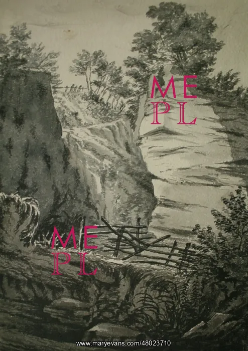 : Country scene with trees and rocks : Country scene with trees and rocks