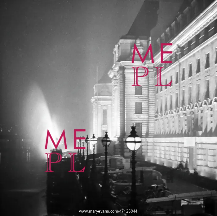  : County Hall at night, London, probably 1920s