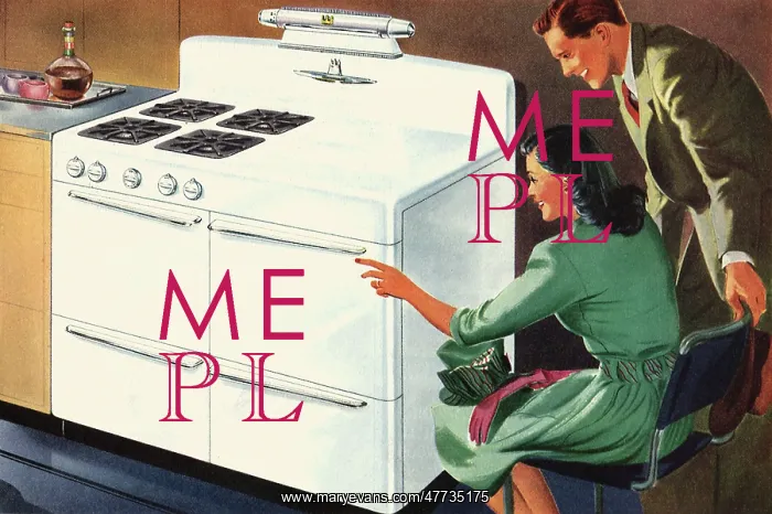 : Couple Admire Gas Range : Couple Admire Gas Range
