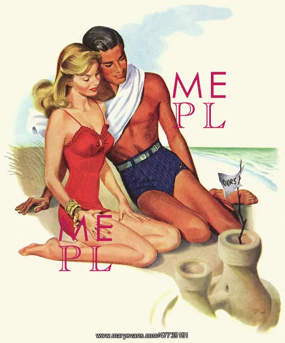 : Couple admires Sandcastle : Couple admires Sandcastle
