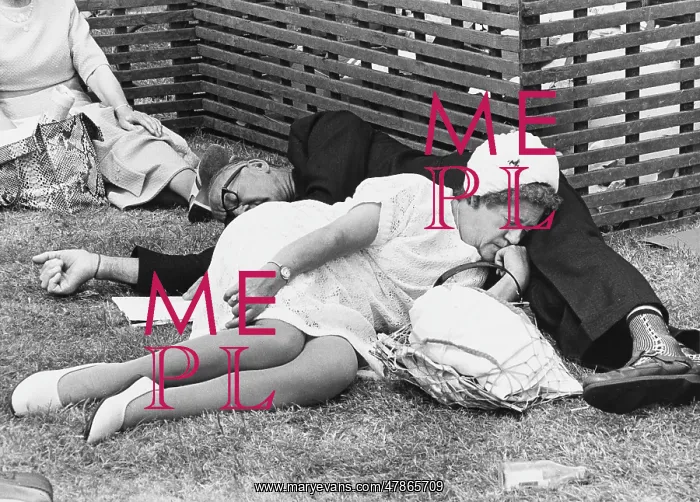 : Couple asleep at Eisteddfod, Llangollen, Wales : Couple asleep at Eisteddfod, Llangollen, Wales