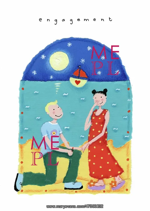 : Couple on beach, with man proposing : Couple on beach, with man proposing
