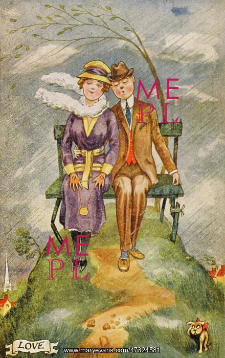  : COUPLE ON BENCH 1922