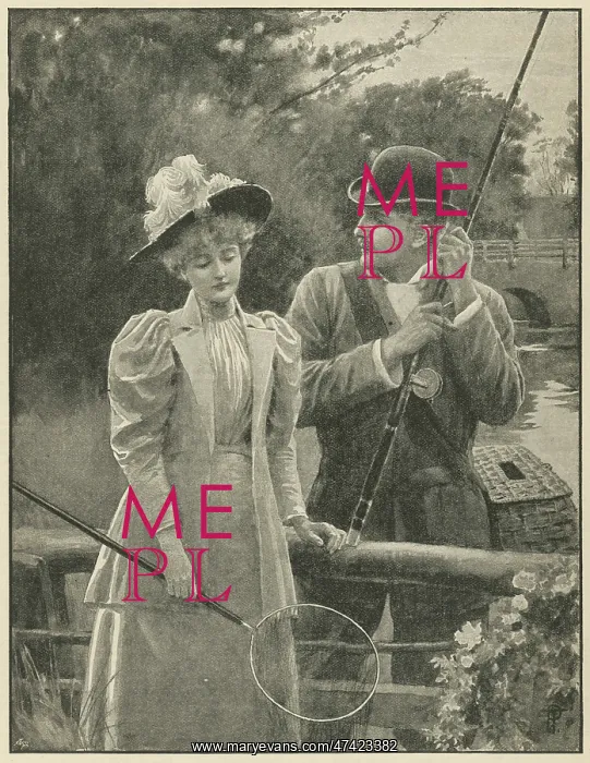 : A couple take a break from fishing by a river : A couple take a break from fishing by a river