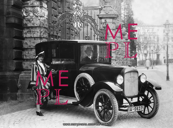 : Couple with a car, 1923 : Couple with a car, 1923