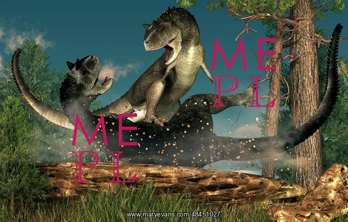 : A couple of Carnotaurus dinosaurs fighting : A couple of Carnotaurus dinosaurs fighting