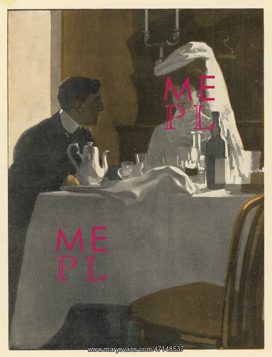  : Couple chatting over dinner