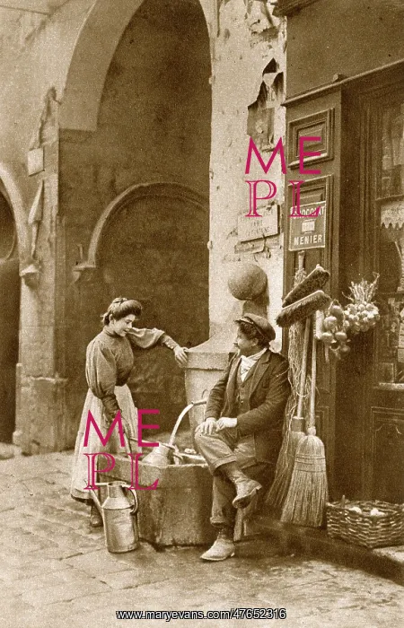 : Couple chatting in Puget-Theniers, Alpes-Maritimes, France : Couple chatting in Puget-Theniers, Alpes-Maritimes, France