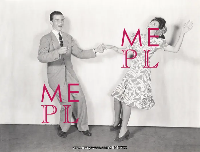 : Couple dancing the jitterbug : Couple dancing the jitterbug