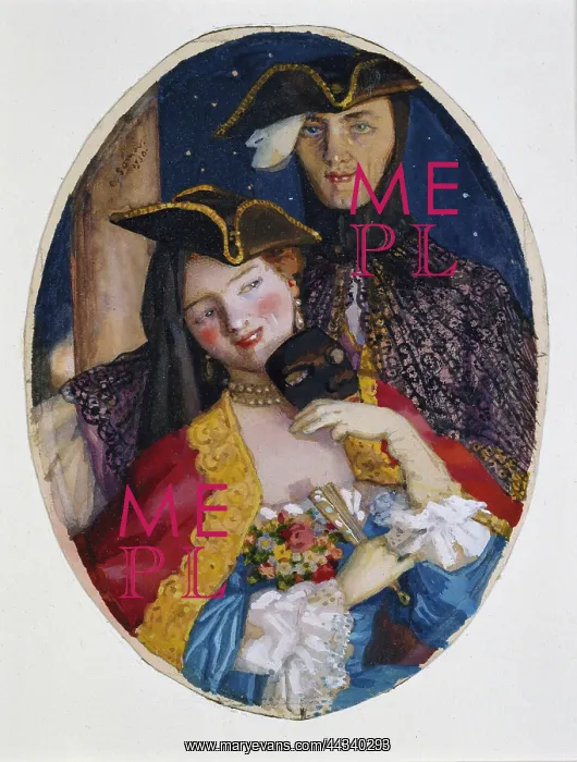 : Couple dressed for a Venetian Carnival : Couple dressed for a Venetian Carnival