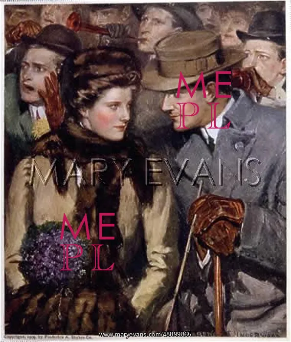 : COUPLE AT GAME C1914 : COUPLE AT GAME C1914