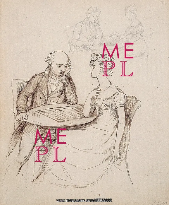 : Couple at Games Table : Couple at Games Table