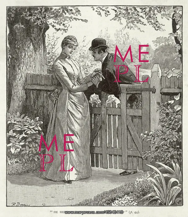  : Couple lingering at a garden gate