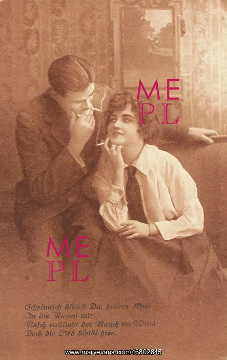 : Couple in love is smoking : Couple in love is smoking